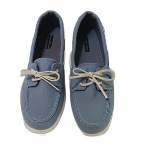 Nautica Women’s Casual Boat Shoes Sz 8.5 Denim Color Slip On Cushioned Insole